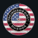 Red White and Blue American Flag Patriotic Family  Dartboard<br><div class="desc">Red White and Blue American Flag Patriotic Family Name Dart Board</div>