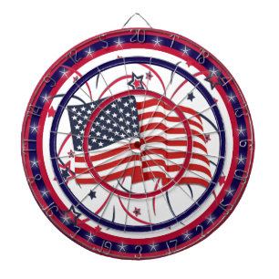 Red White and Blue American Flag Regulation Dartboard