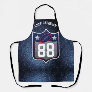 Red White and Blue American Football Team Sports Apron