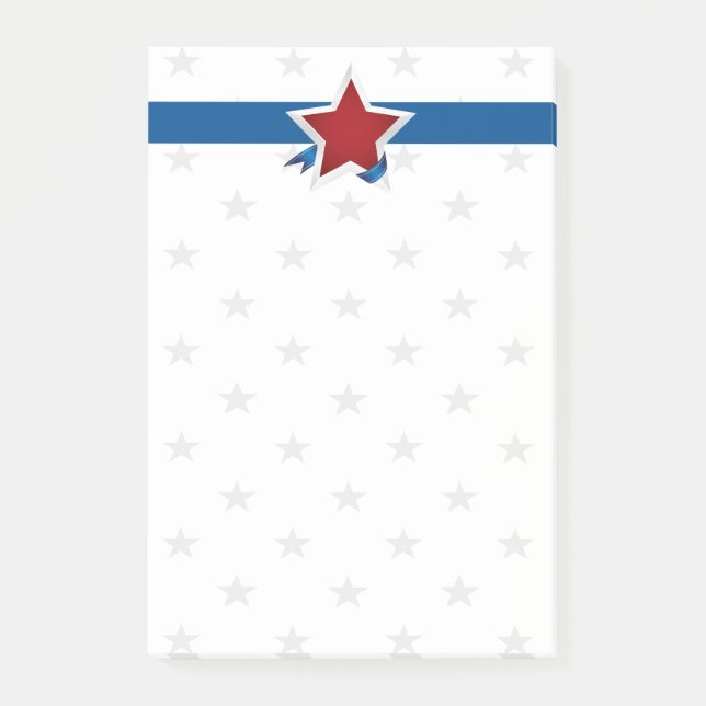 Red White and Blue Americana Pattern Post-it Notes (Front)