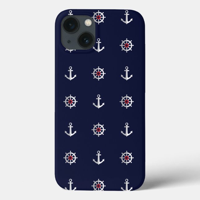 Red White And Blue Anchor Pattern Case-Mate iPhone Case (Back)