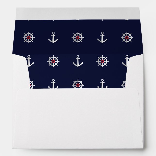 Red White And Blue Anchor Pattern Envelope (Back (Bottom))