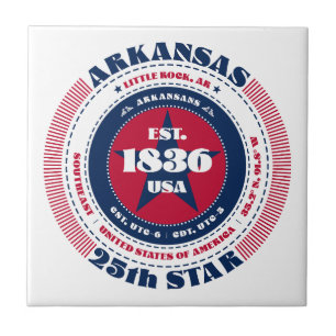 Red, White, and Blue Arkansas Ceramic Tile