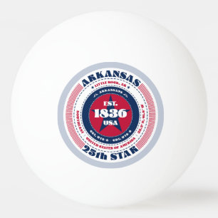 Red, White, and Blue Arkansas Circle Ping Pong Ball
