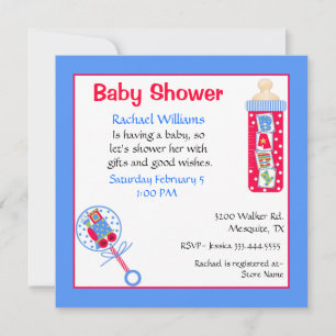 Red, White, and Blue Baby Shower Invitation