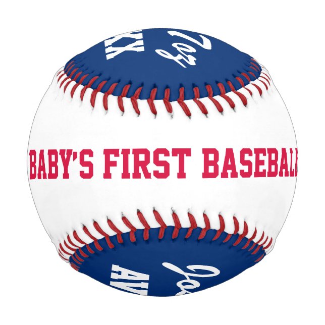 Red White and Blue Baby Stats Baby’s First Baseball (Back)