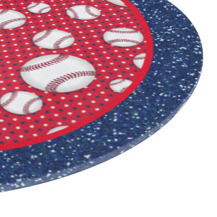 Red White and Blue Baseball   Cutting Board