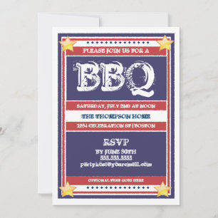 Red, White, and Blue BBQ Invitation
