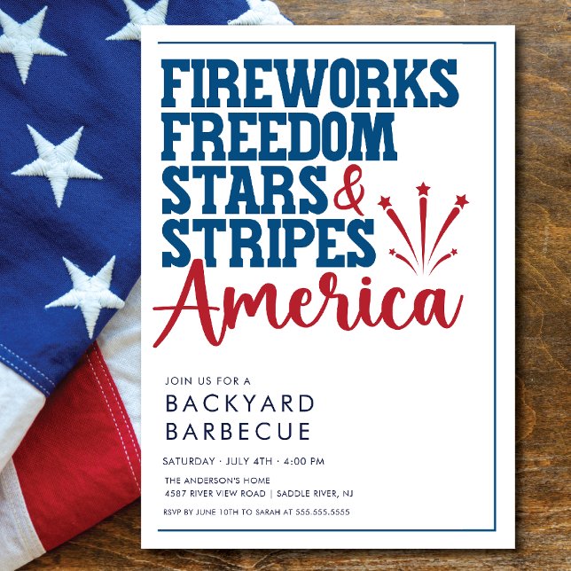 Red White and Blue BBQ Party Invitation (Creator Uploaded)