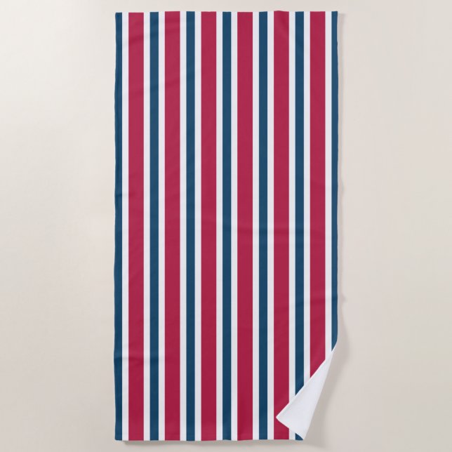 Red White and Blue Beach Towel Gift (Front)