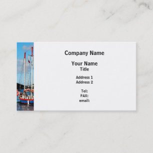 Red, White and Blue Boat at St. Thomas Business Card