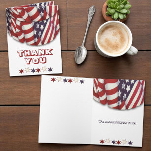 Red White and Blue Bunting with Stars Custom Card