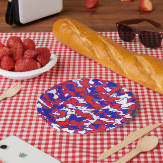 Red, white and Blue Butterfly plate for picnic