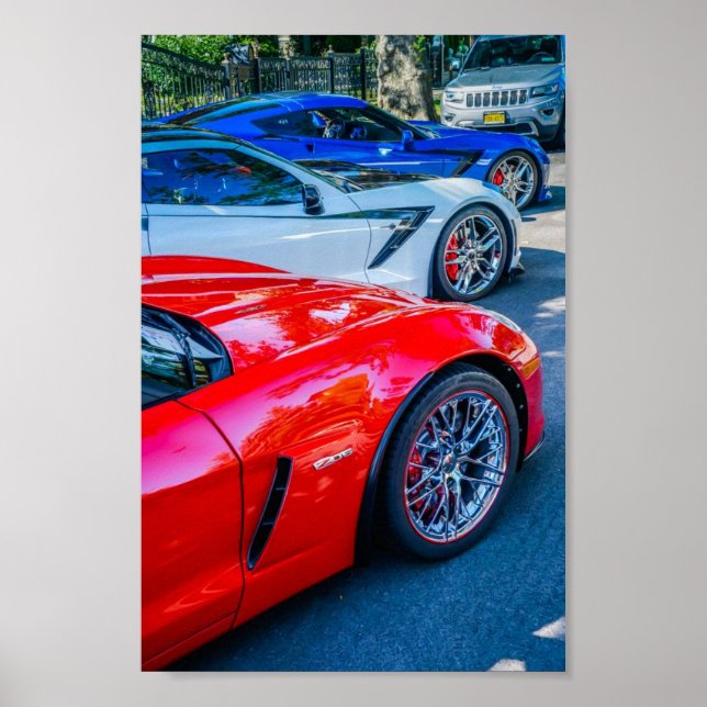 Red White and Blue C7 Chevrolet Corvette Poster (Front)