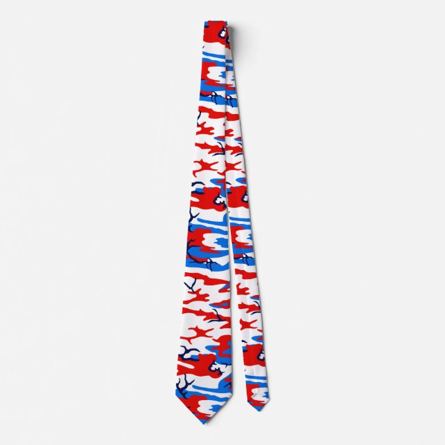 Red White and Blue Camo Tie (Front)