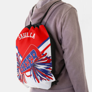 Red, White and Blue Cheerleader Drawstring Bag
