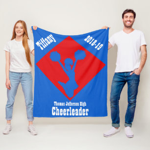 Red White and Blue Cheerleader Fleece Blanket