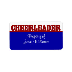 Red, White, and Blue Cheerleader Name Stickers