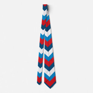 Red white and blue chevron pattern   tie