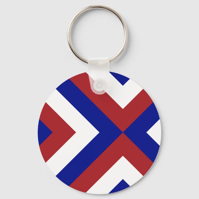 Red, White, and Blue Chevrons Key Ring (Front)
