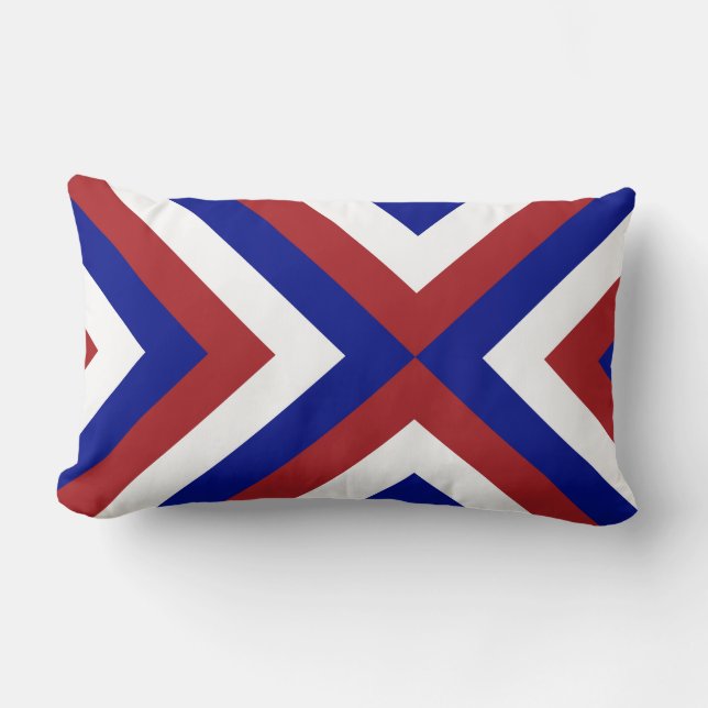 Red, White, and Blue Chevrons Lumbar Cushion (Front)