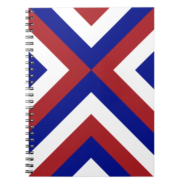 Red, White, and Blue Chevrons Notebook (Front)