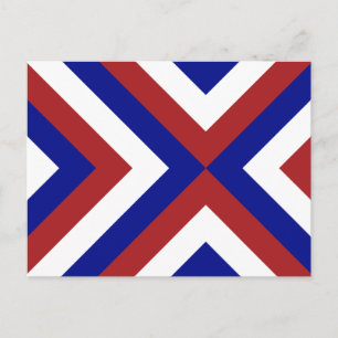 Red, White, and Blue Chevrons Postcard