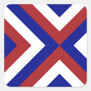 Red, White, and Blue Chevrons Square Sticker