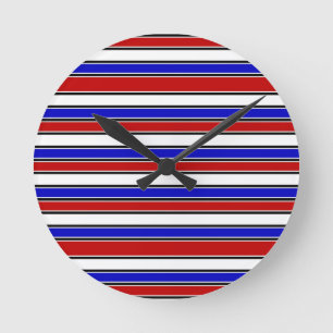 Red White and Blue Clock