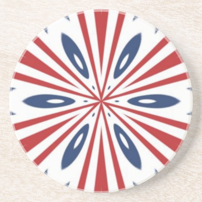 red, white and blue coaster (Front)