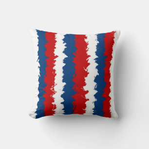 Red, White and Blue Cool Stripes Cushion