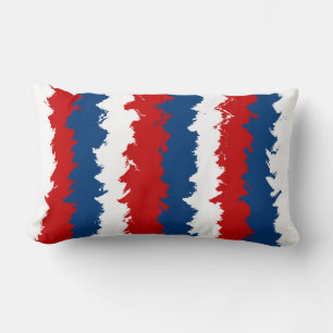 Red, White and Blue Cool Stripes Lumbar Cushion