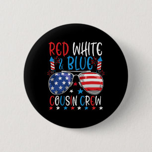 Red White And Blue Cousin Crew 4th Of July America 6 Cm Round Badge