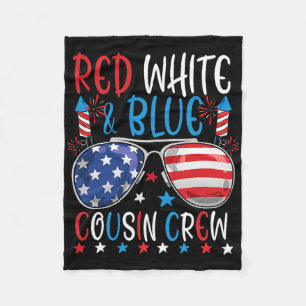 Red White And Blue Cousin Crew 4th Of July America Fleece Blanket