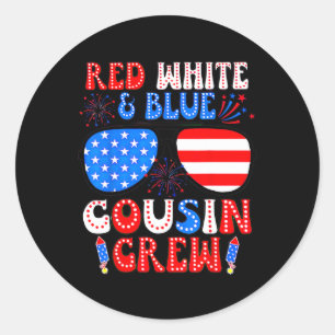 Red White And Blue Cousin Crew 4th Of July Cousin Classic Round Sticker