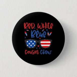 Red White And Blue Cousin Crew 4th Of July Kids Us 6 Cm Round Badge