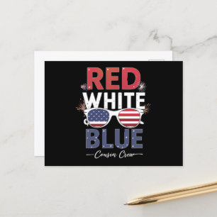 Red White And Blue Cousin Crew 4th Of July Postcard
