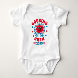 Red White and Blue Cousins Crew 4th of July Baby Bodysuit