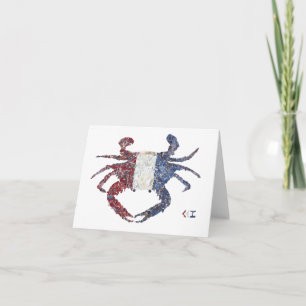 Red, White, and Blue Crab Card