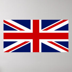 Red White and Blue Cross Flag of United Kingdom Poster