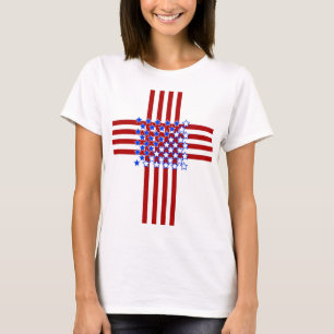 Red White and Blue Cross T-Shirt