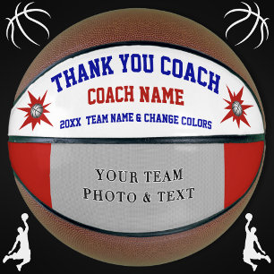 Red White and Blue Custom Basketball Coach Gifts