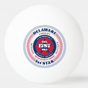 Red, White, and Blue Delaware Circle Ping Pong Ball