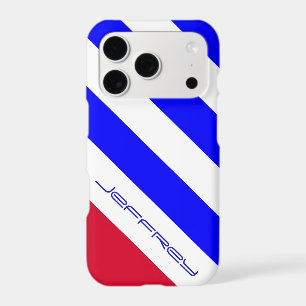 Red, White, and Blue Diagonal Stripe Custom w/Name