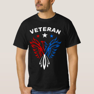 Red White and Blue Eagle Veteran T-Shirt