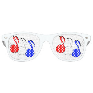 Red White and Blue Eighth Note Fashion Glasses