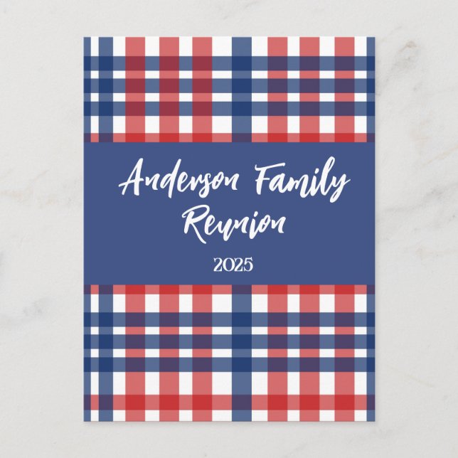 Red, White and Blue Family Reunion Magnet Postcard (Front)