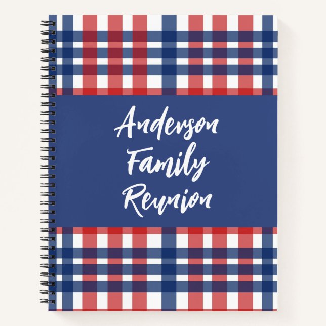 Red, White and Blue Family Reunion  Notebook (Front)
