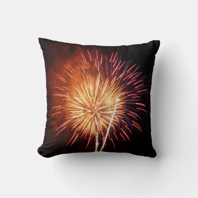 Red, White and Blue Fireworks I Patriotic Cushion (Front)