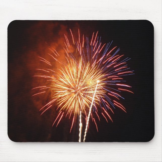 Red, White and Blue Fireworks I Patriotic Mouse Pad (Front)